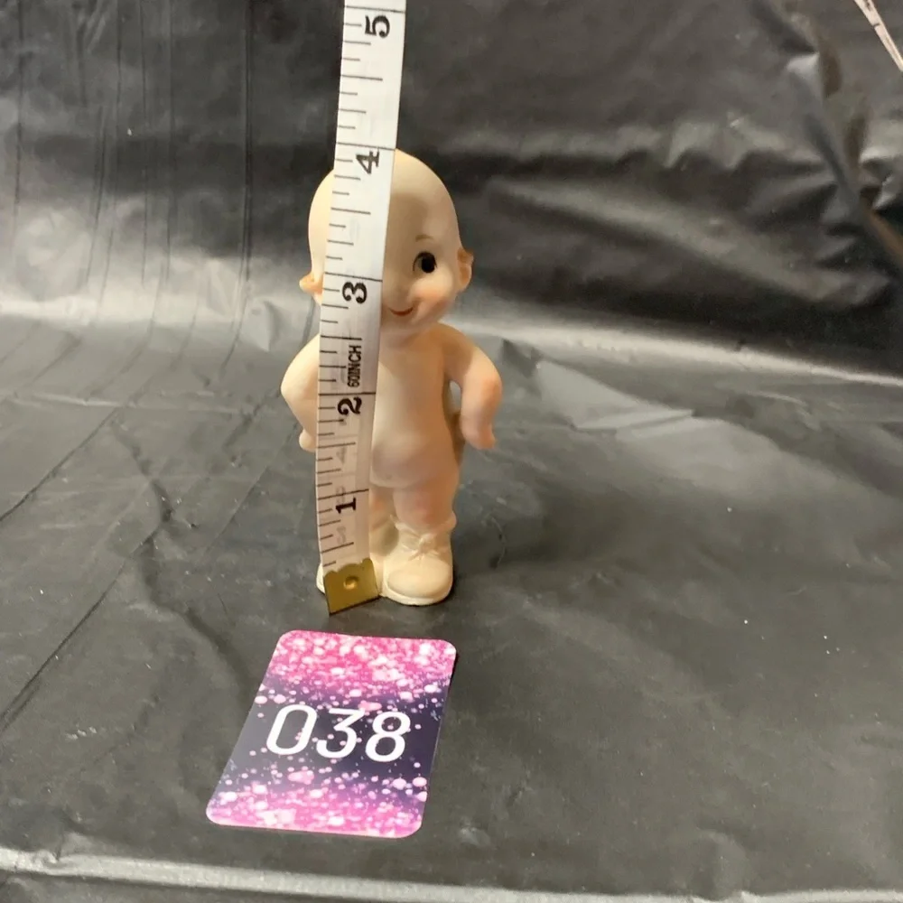 Kewpie Porcelain Baby Beige Chubby Belly and Shoes Vintage Collectable Big Eyes
